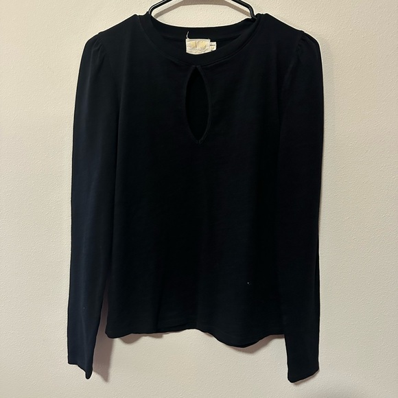 Nation LTD Dania Tee with Keyhole black size small pima cotton designer - Picture 2 of 7